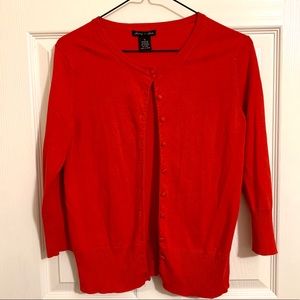 Red button up cardigan